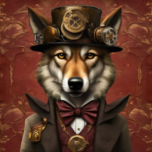 Male, anthromorphic Florida red wolf