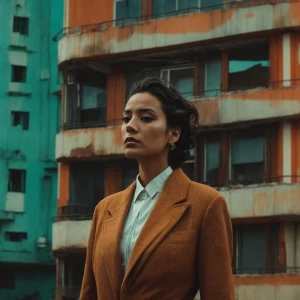 Depict a dystopian society characterized by widespread technolog...