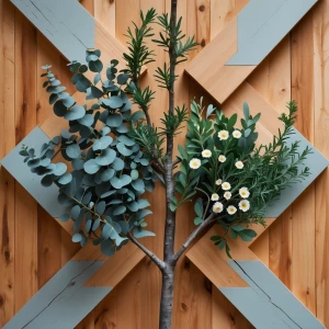 Tronco chico colgante. Con hierbas diferentes como eucalipto y R...