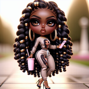 Create a 300dpi hyper-realistic chibi-style digital artwork of a...