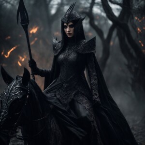 A full-body portrait of an Albae, an evil twisted elf with pale,...