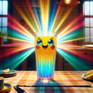 draw a glass of happy juice