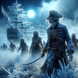 Zombie pirates,  hoarfrost, masterpiece, ultra-detailed, ultra-r...