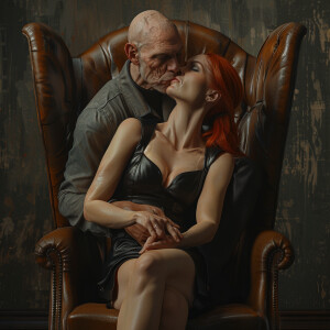 A photorealistic high resolution image. Light ginger haired fema...