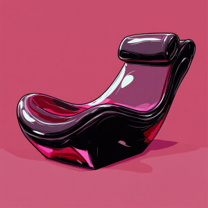 Funny, cartoon, waxy, wacky, chaise lounge ( chair is empty stra...