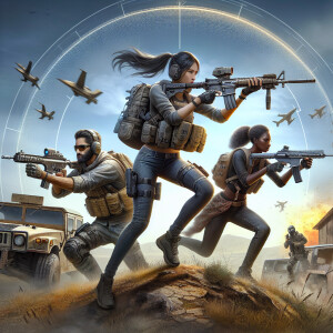 Нарисуй мне экшен сцену из игры PUBG mobile