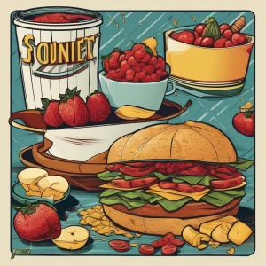 A superhero inage that incorporates food in a clever way