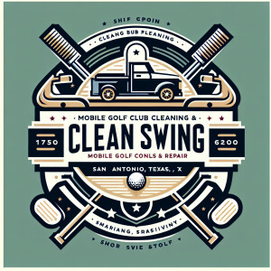 Create a sleek and polished logo for Clean Swing Mobile Golf Clu...