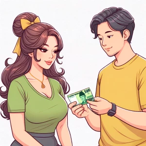 ibu cantik Indonesia berambut kondek agak montok berbaju kaos hi...