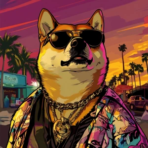 MEME DOGE in GTA art style — In a party with lots of fun — in th...