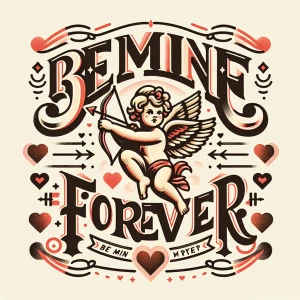 Design a retro-style graphic with a cupid wielding a bow and arr...