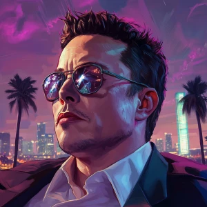 Elon Musk,drunk and high, GTA style