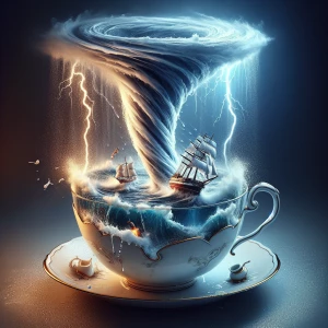 A highly detailed and cinematic animation of a surreal storm ins...