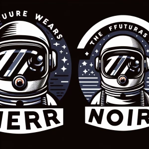 Retro Astronaut 
The Future Wears Noir
PLEASE NO TEXT OR FONT JU...