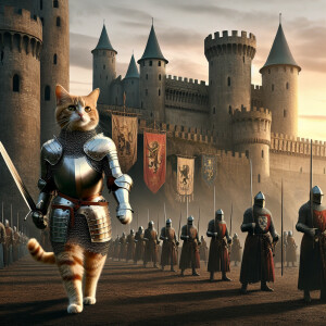 And medieval cat going into battle