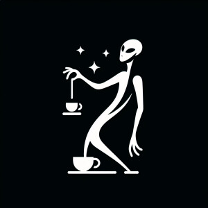 An otherworldly, slender humanoid figure striking a dynamic pose...