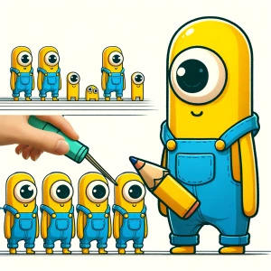 a drawing of minions. It needs to look hand drawn digitally and...