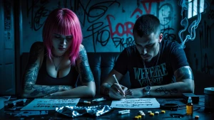 Create a YouTube channel cover photo for "Vein Verses: Writing L...