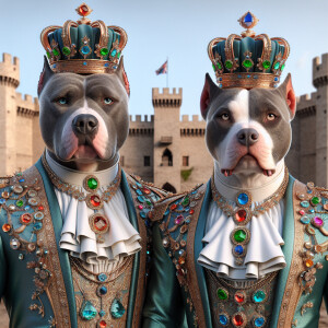 A hyper-realistic 3D image of an anthropomorphic brendal  pitbul...