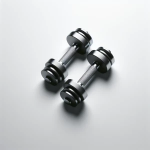 Create a logo that uses two separate dumbbells aligned in a way...