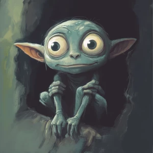 cute gollum in pixar style