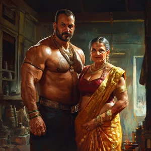 (HyperRealism art),a man (muscular beefy ,sweaty criminal)celebr...