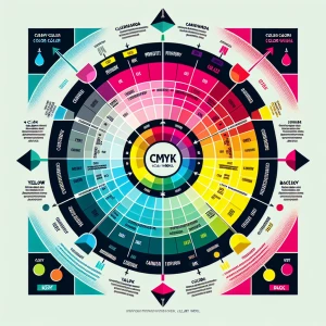 A cymk colour wheel infographic