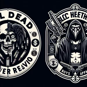 Create two distinct logos:

1. For 'HALF DEAD,' design a circula...
