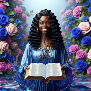 Create an image of an ultra-light-skinned African-American woman...