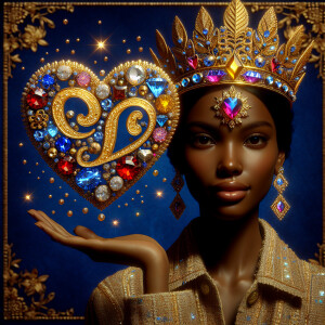 VCraft a 3-D image showcasing the name 'KAREN' in a luxurious go...