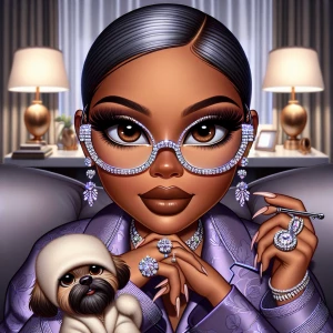 Create an image of a modern Betty Boop reimagined with rich haze...