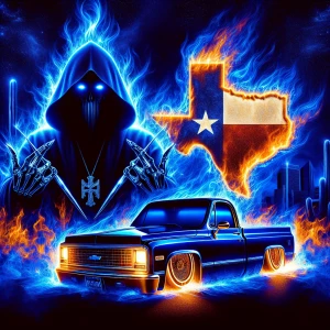 create an image depicts a striking and vibrant digital art style...