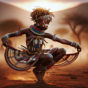 An indigenous African tribal girl. She’s in her tribes tradition...