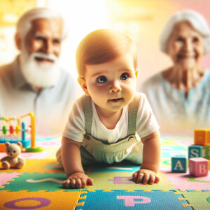 Baby looking for grandparents the way to find grandparents