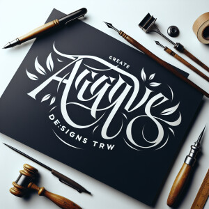 Transform “Agape Designs Trw” into a calligraphy logo