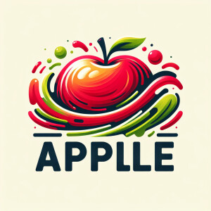 Create a realistic logo with the text "APPLE"