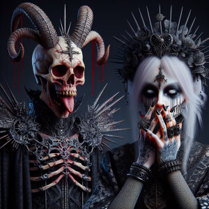 Digital Realistic image of Jack skellington in a dark, gothic fa...
