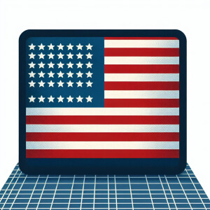 Generate american flag on transparent background