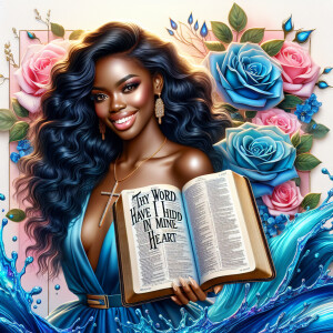 Create an image of an ultra-light-skinned African-American woman...