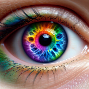 Rainbow colored eyes