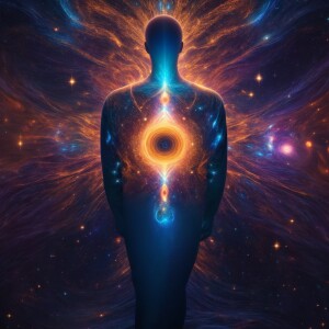 A brilliantly glowing astral being, pulsating with cosmic energy...