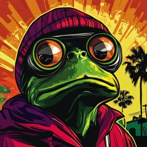 MEME PEPE in GTA art style — KRIS — in the style of a Grand Thef...
