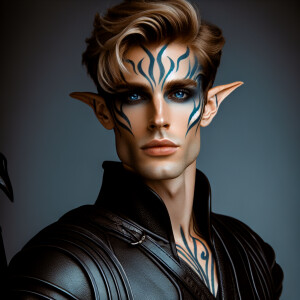 A very attractive, tall elven male from The Witcher universe wit...