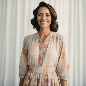 A woman

Smiling 

Clothes: Modest Dress

Looks Clean & Modest &...