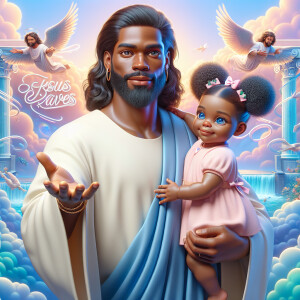 Create a 3D realistic artwork featuring the phrase 'Jesus Saves'...