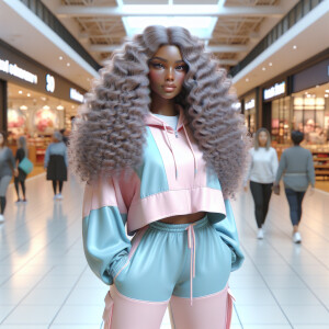 Generate an 3-D realistic image featuring a light skin African-A...