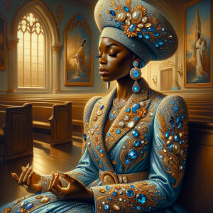 Create an illustration that embodies spirituality and a deep con...
