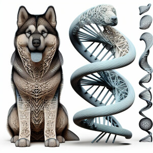 Draw a picture of a malamute and some front loops