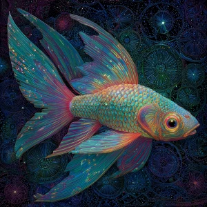 A mesmerizingly ethereal alien creature, resembling a biolumines...