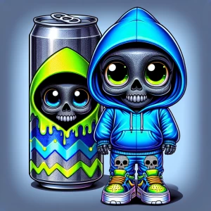 An urban cartoon glossy highly detailed baby Grim Reaper city ar...